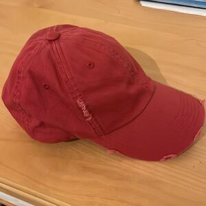 Distressed adjustable red baseball cap (district) NWOT